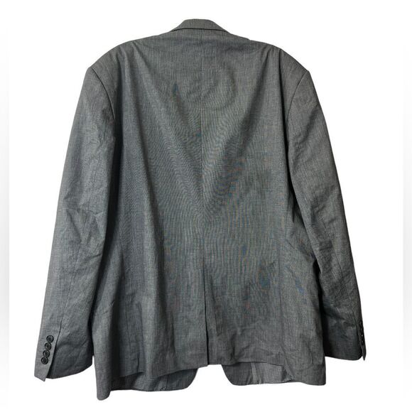 Saddlebred mens sport coat suit jacket blazer size 46R gray‎ long sleeve lined - Picture 4 of 5